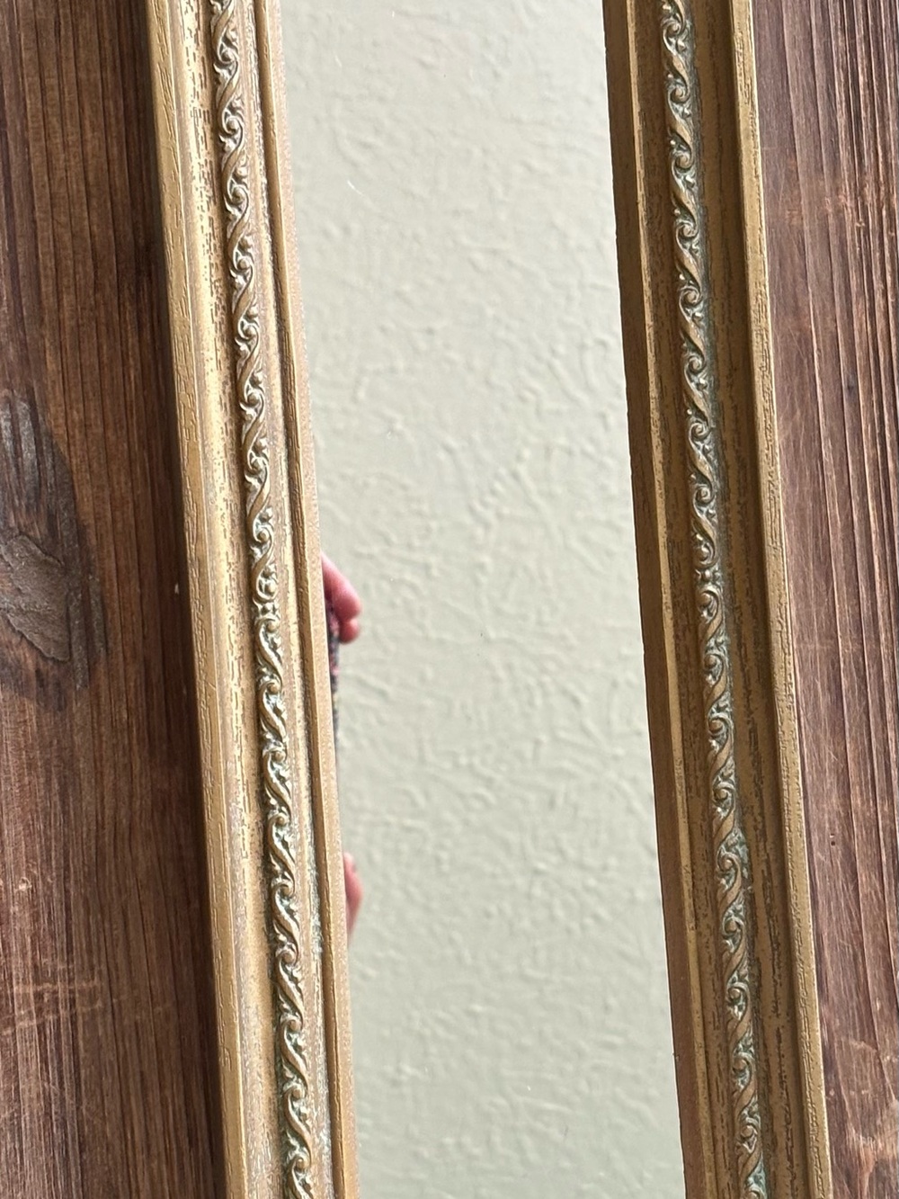 Gold Ornate Narrow Wall Mirror - Classic Accent